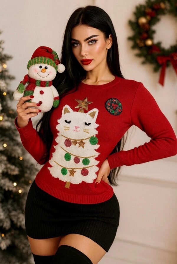 SUETER NAVIDEÑO DE DAMA CAT